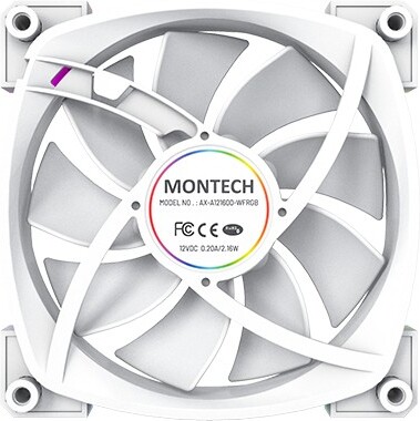 Montech ax120 fan pwm 3 pack case 776883 5 orig - Montech AX120 PWM ARGB Triple Pack White 120mm Case Fan (White)