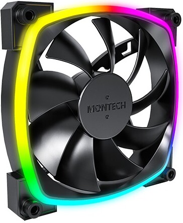 Montech ax120 fan pwm 3 pack case 776901 3 orig - Montech AX120 PWM ARGB Black 3-Pack 120mm Case Fan (Black)