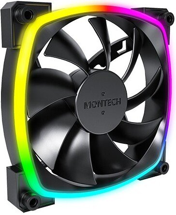 Montech ax120 pwm ventilatorhuis 120 m - Montech AX120 PWM ARGB 120mm Case Fan Black