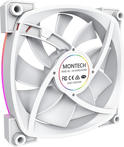 Montech ax140 fan pwm case fan 776902 4 orig - Montech AX140 PWM ARGB White 140mm Case Fan (White)