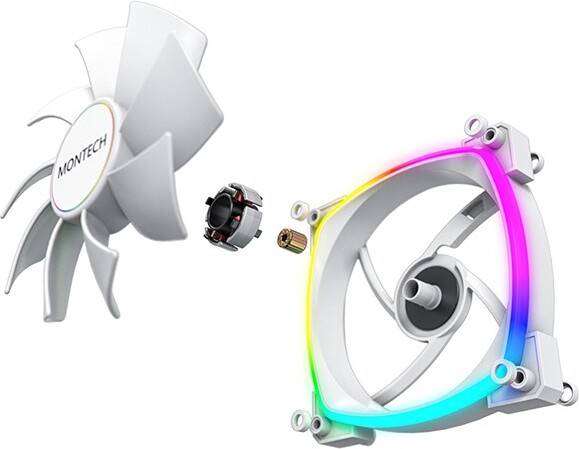 Montech ax140 fan pwm case fan 776902 6 orig - Montech AX140 PWM ARGB White 140mm Case Fan (White)