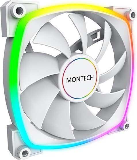 Montech ax140 fan pwm case fan 776902 - Montech AX140 PWM ARGB White 140mm Case Fan (White)