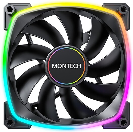 Montech ax140 fan pwm case fan 776903 2 orig - Montech AX140 PWM ARGB Black 140mm Case Fan (Black)