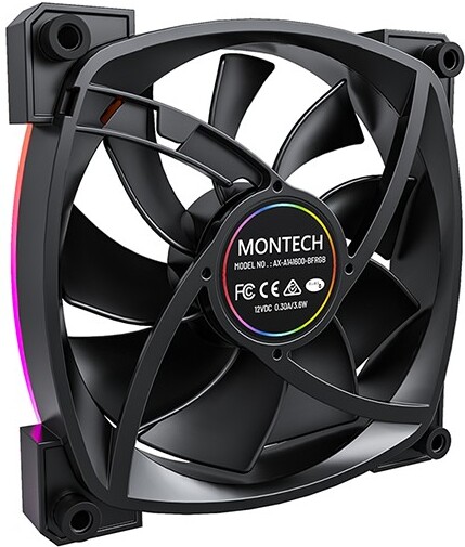 Montech ax140 fan pwm case fan 776903 4 orig - Montech AX140 PWM ARGB Black 140mm Case Fan (Black)