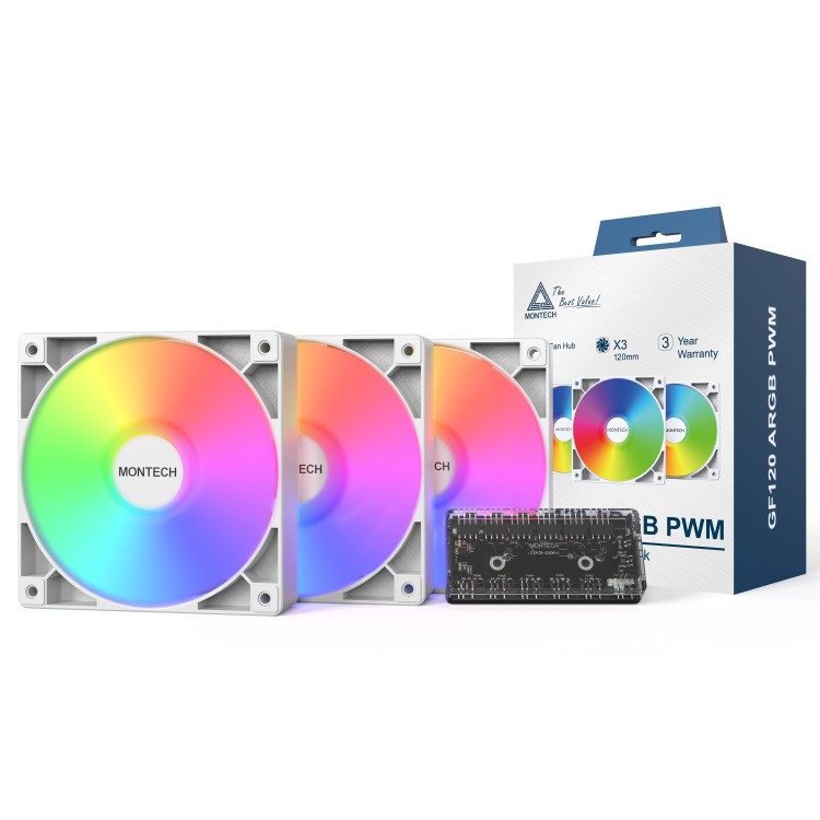 Montech Montech GF120 ARGB PWM 3 in 1 Pack case fan