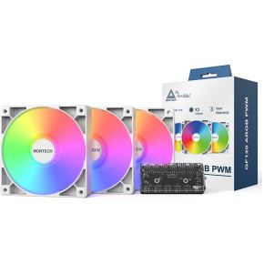 GF120 ARGB PWM White 120mm Case Fan 3-Pack - afbeelding 4