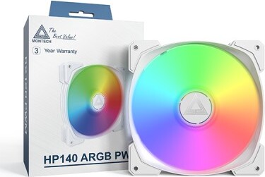 Montech hp140 pwm case fan 776900 3 orig - Montech HP140 ARGB PWM White 140mm Case Fan (White)