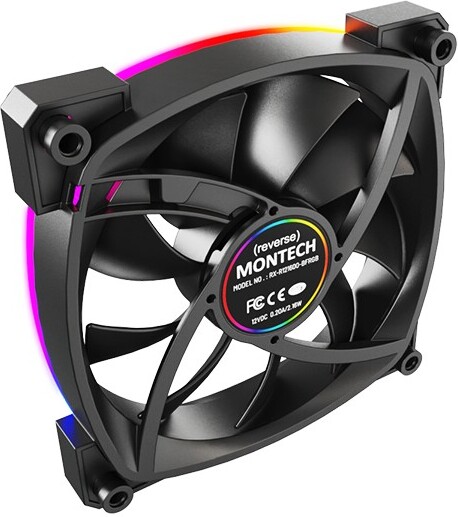 Montech rx120 pwm case fan 1364210 4 orig - Montech RX120 PWM 120mm ARGB Reversed Blade Case Fan, Black