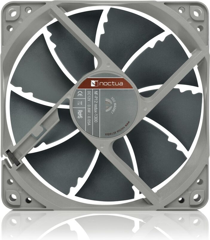 Nf p12 redux 1300 120mm fan 2 orig - Noctua NF-P12 redux-1300 Classic Quiet 120mm Fan Case Fan