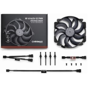 NF-A14x25r G2 PWM chromax.black Round-Frame 140mm Fan - afbeelding 4