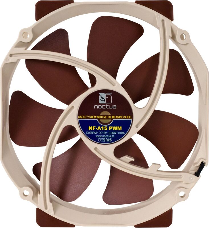 Noctua hardwarekoeling nf a15 pwm cas 2 orig - Noctua NF-A15 PWM Premium Quiet Fan 140mm Case Fan (Beige/Brown)