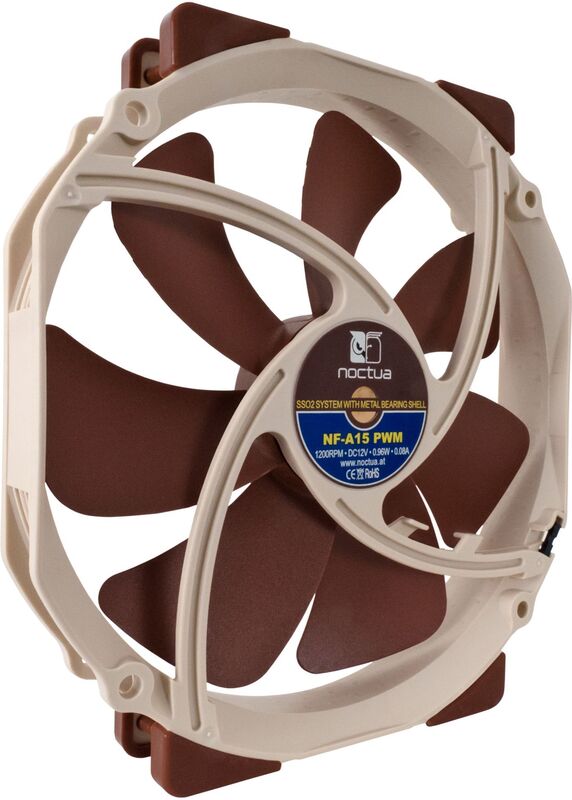 Noctua hardwarekoeling nf a15 pwm cas 4 orig - Noctua NF-A15 PWM Premium Quiet Fan 140mm Case Fan (Beige/Brown)