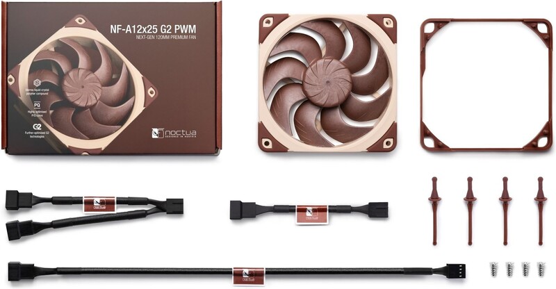 Noctua nf a12x25 g2 pwm case fan 4 orig - Noctua NF-A12x25 G2 PWM Premium Quiet 120mm Fan Case Fan