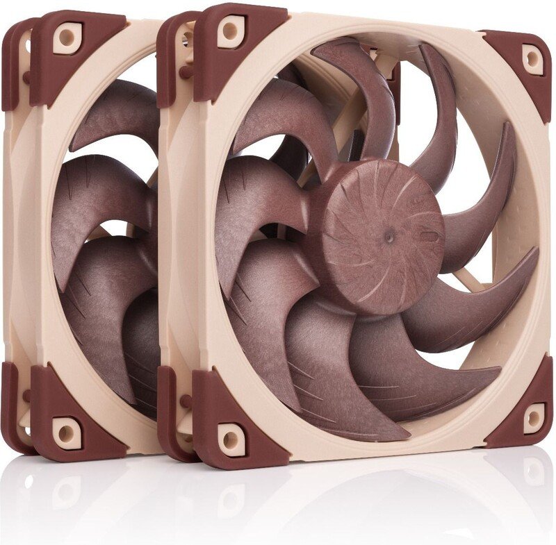 Noctua nf a12x25 g2 pwm sx2 pp 776844 - Noctua NF-A12x25 G2 PWM Sx2-PP Set of 2 120mm Case Fan (Brown/Beige)