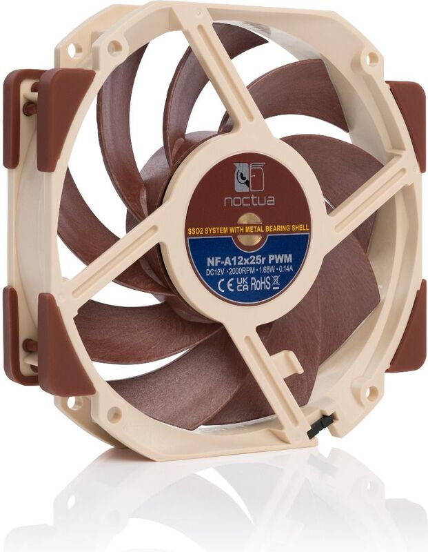 Noctua nf a12x25r pwm ventilatorhuis 3 orig - Noctua NF-A12x25R PWM Premium Quiet Round 120mm Case Fan (Brown/Beige)