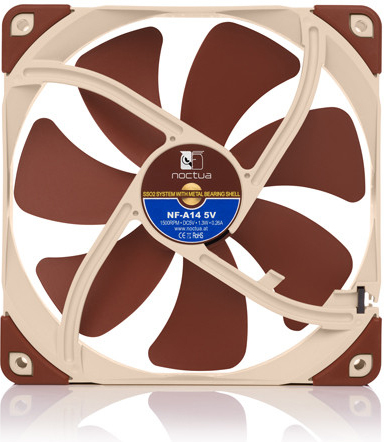 Noctua nf a14 5v 3 orig - Noctua NF-A14 5V Premium Quiet Fan (140mm, Brown) Case Fan