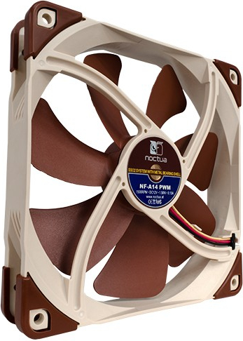 Noctua nf a14 pwm case fan 3 orig - Noctua NF-A14 PWM Premium Quiet Fan 140mm Case Fan (Brown/Beige)