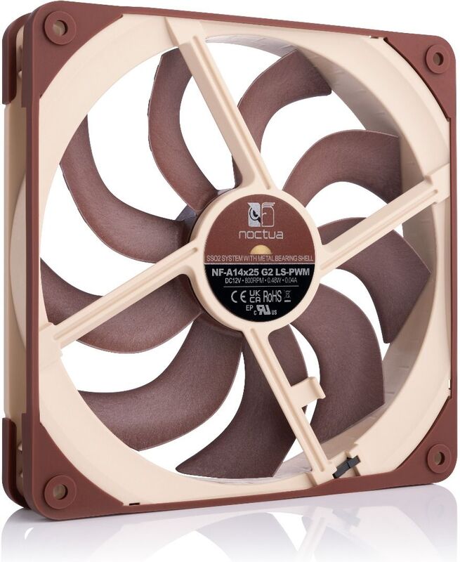 Noctua nf a14x25 g2 ls pwm case 4 orig - Noctua NF-A14x25 G2 LS-PWM Premium Quiet 140mm Case Fan (Beige/Brown)