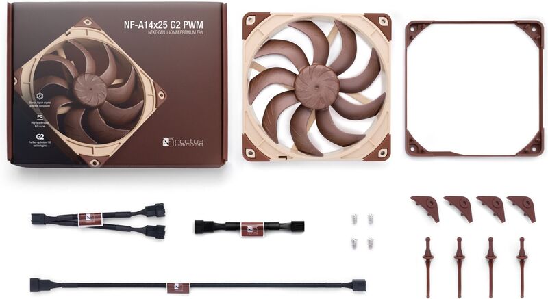 Noctua nf a14x25 g2 pwm case fan 5 orig - Noctua NF-A14x25 G2 PWM Premium Quiet 140mm Fan Case Fan