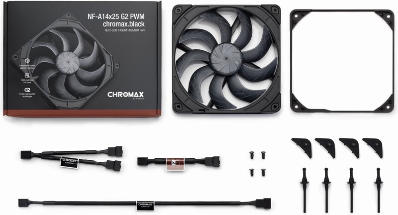 Noctua nf a14x25 g2 pwm chromax black 5 orig - Noctua NF-A14x25 G2 PWM chromax.black 140mm Case Fan (Black)