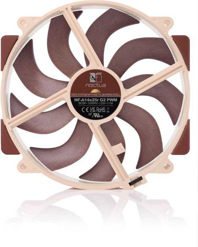 Noctua nf a14x25r g2 pwm 3 orig - Noctua NF-A14x25r G2 PWM Premium Quiet 140mm Case Fan (Brown/Beige)