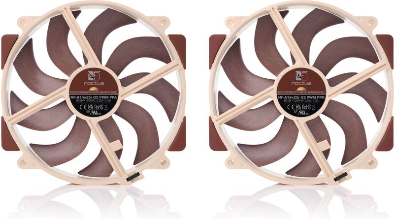 Noctua nf a14x25r g2 pwm sx2 pp 776849 3 orig - Noctua NF-A14x25r G2 PWM Sx2-PP Push-Pull Fan Set (140mm) Case Fan