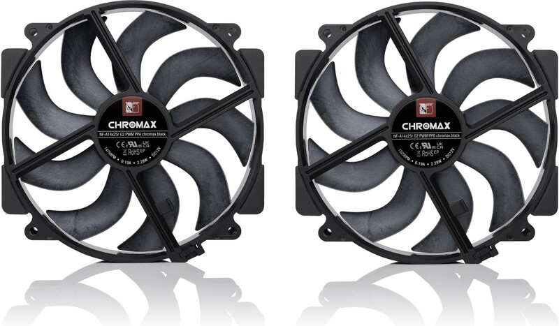 Noctua nf a14x25r g2 pwm sx2 pp 776850 3 orig - Noctua NF-A14x25r G2 PWM Sx2-PP chromax.black 140mm Case Fan (Black)