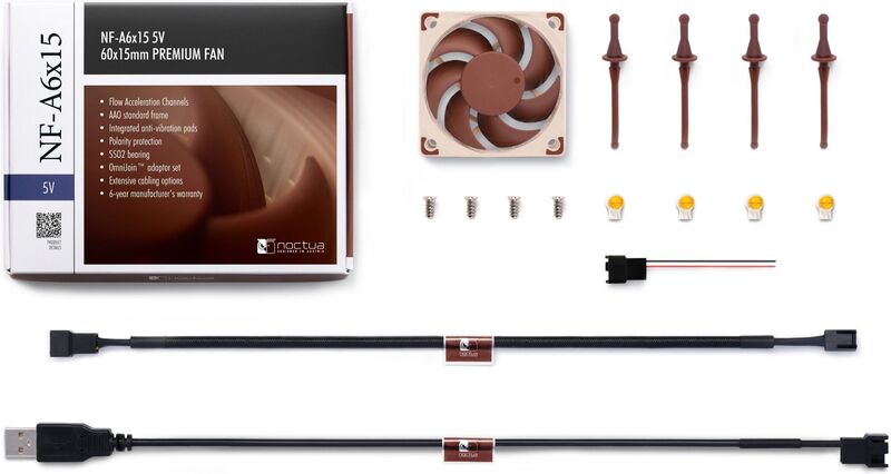 Noctua nf a6x15 5v case fan 5 orig - Noctua NF-A6x15 5V Premium 60mm Quiet Fan Case Fan