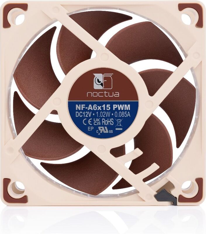 Noctua nf a6x15 pwm case fan 2 orig - Noctua NF-A6x15 PWM Premium Quiet Slim Fan 60mm Case Fan (Beige/Brown)