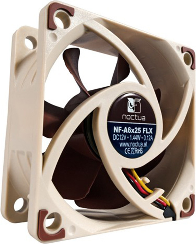 Noctua nf a6x25 flx case fan 4 orig - Noctua NF-A6x25 FLX Premium Quiet Fan 60mm Case Fan (Brown/Beige)