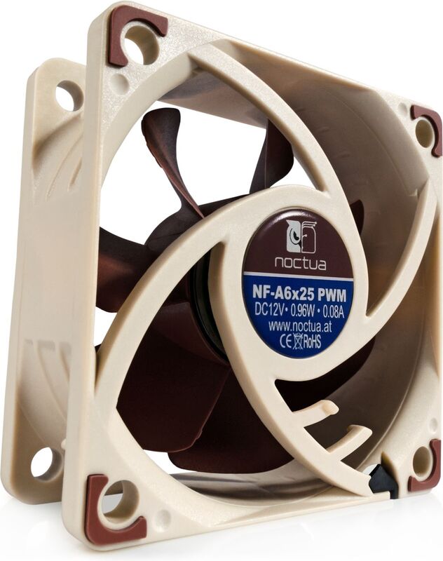 Noctua nf a6x25 pwm case fan 3 orig - Noctua NF-A6x25 PWM Premium Quiet Fan 60mm Case Fan (Brown/Beige)
