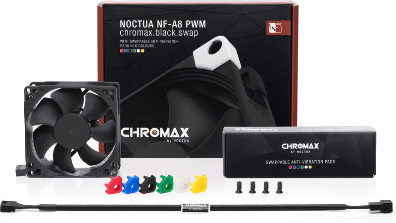 Noctua nf a8 pwm chromax black case 3 orig - Noctua NF-A8 PWM chromax.black.swap Premium Quiet Fan - 80mm