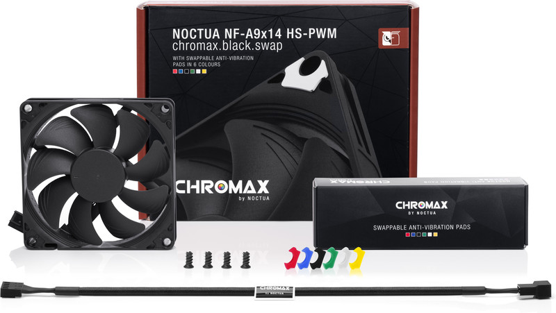 Noctua nf a9x14 hs pwm chromax black 3 orig - Noctua NF-A9x14 HS-PWM chromax.black.swap 92mm Case Fan (Black)