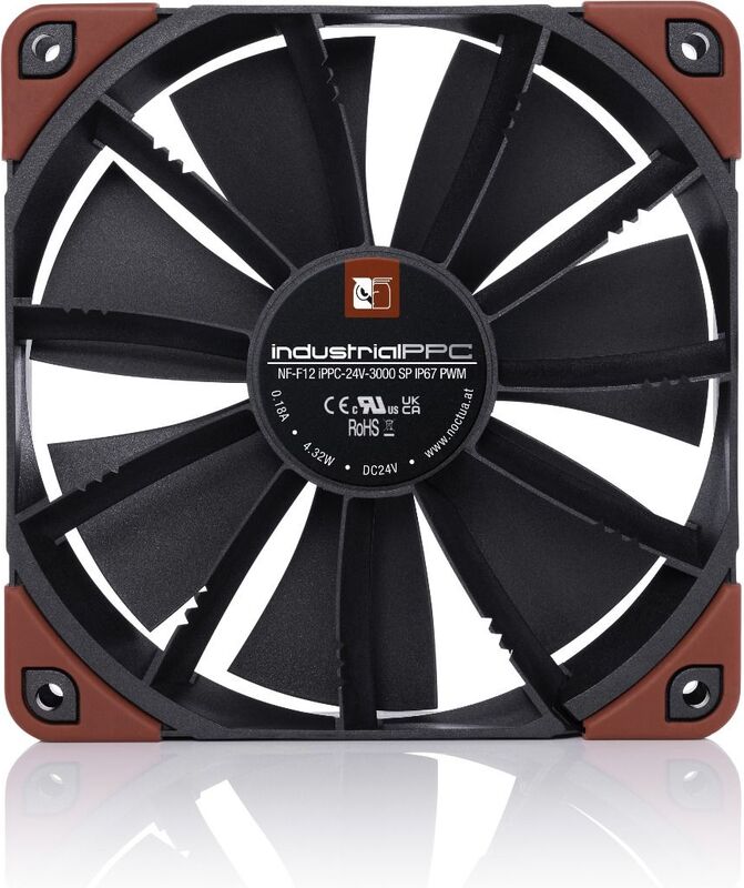 Noctua nf f12 industrialppc 24v 3000 2 orig - Noctua NF-F12 industrialPPC-24V-3000 SP IP67 120mm Case Fan (Black)