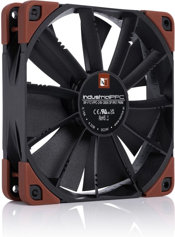 Noctua nf f12 industrialppc 24v 3000 4 orig - Noctua NF-F12 industrialPPC-24V-3000 SP IP67 120mm Case Fan (Black)