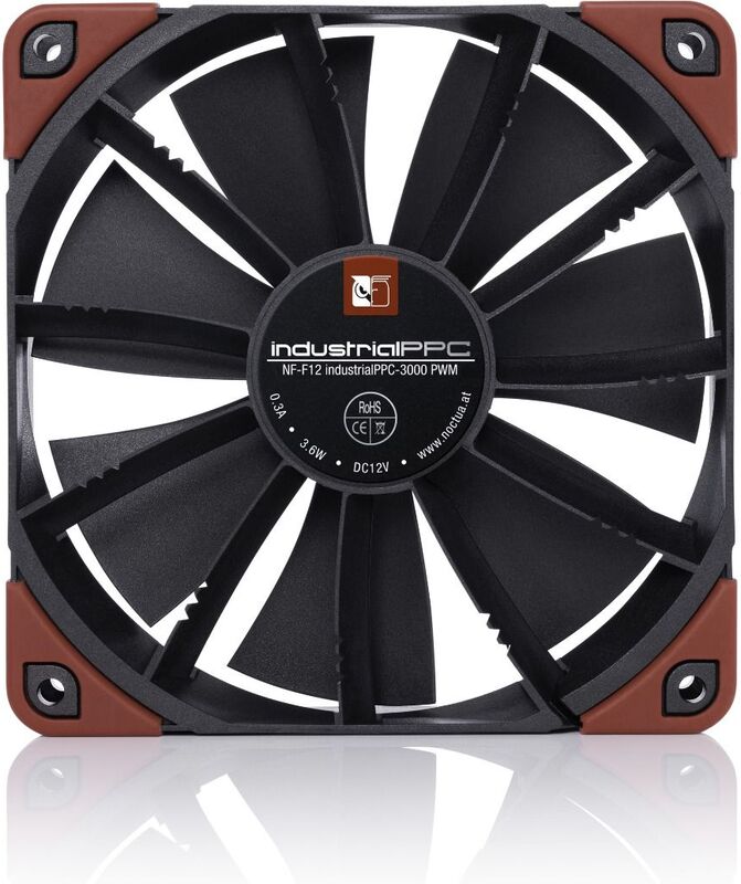 Noctua nf f12 industrialppc 3000 pwm 4 orig - Noctua NF-F12 industrialPPC-3000 PWM 120mm Case Fan (Black)