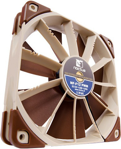 Noctua nf f12 pwm case fan 3 orig - Noctua NF-F12 PWM Focused Flow Premium 120mm Case Fan (Brown/Beige)