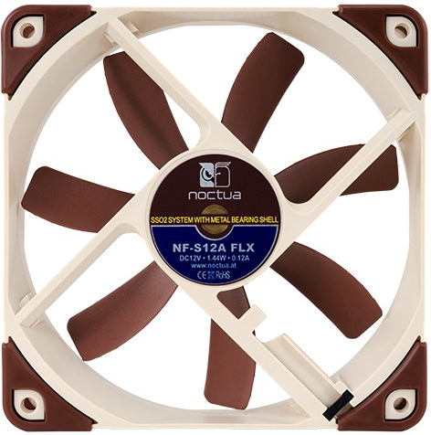 Noctua nf s12a flx 120x120x25 case fa 2 orig - Noctua NF-S12A FLX Premium Quiet Case Fan - 120mm