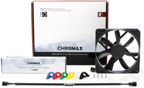 Noctua nf s12a pwm chromax black swap 776488 2 orig - Noctua NF-S12A PWM chromax.black.swap Case Fan - 120mm