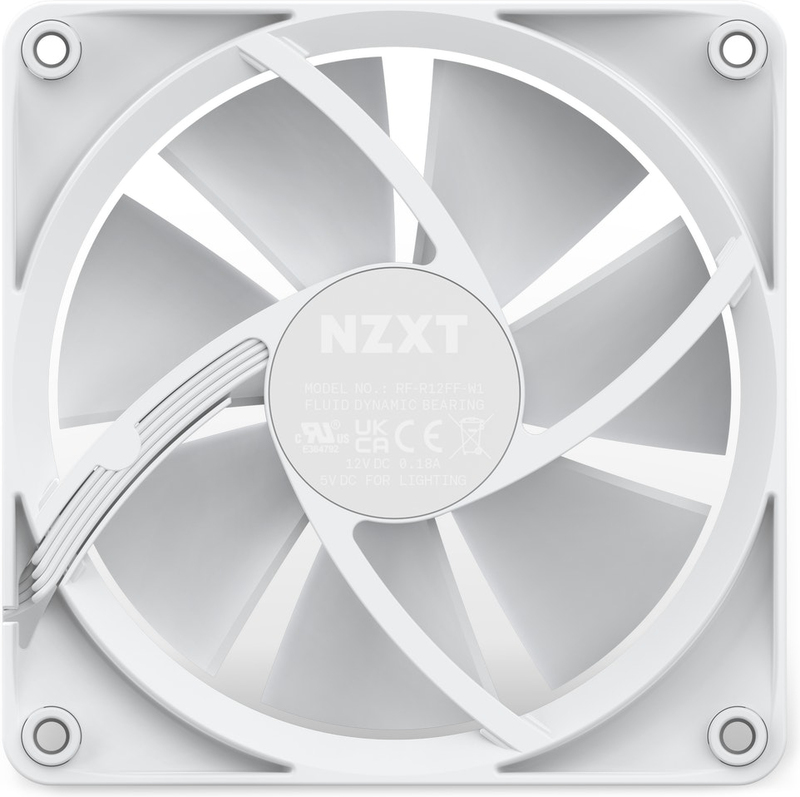 Nzxt f120 case fan 1021760 3 orig - NZXT F120 RGB 120mm Fan Single White