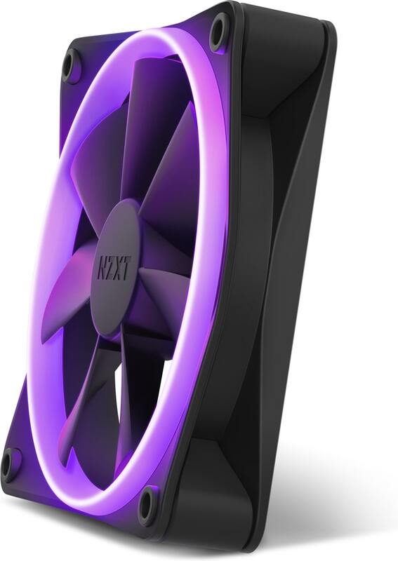Nzxt f120 case fan 776417 4 orig - NZXT F120 RGB Case Fan - 120mm - Black