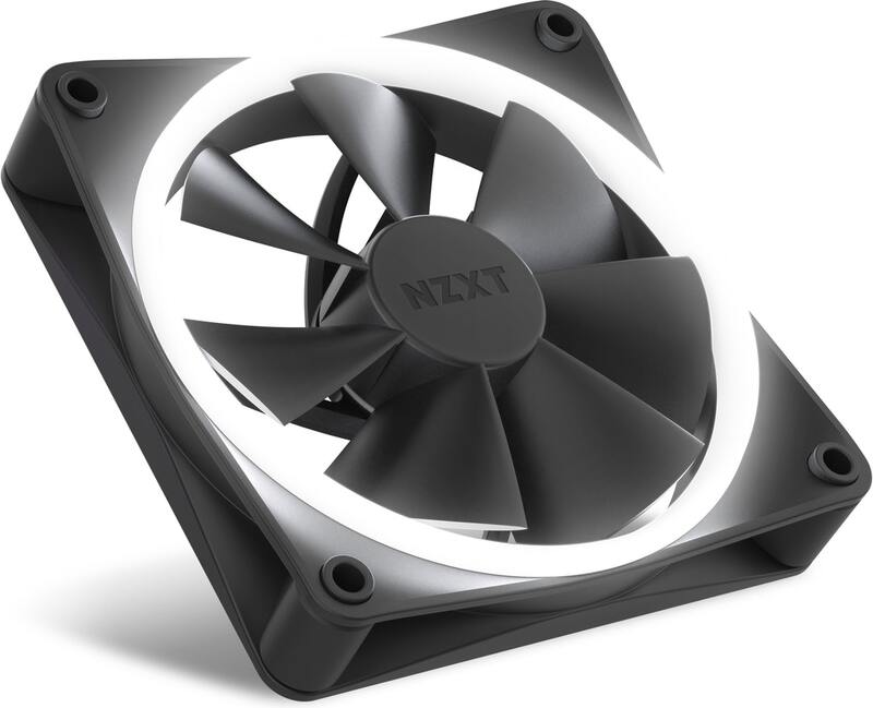 Nzxt f120 case fan 776417 5 orig - NZXT F120 RGB Case Fan - 120mm - Black