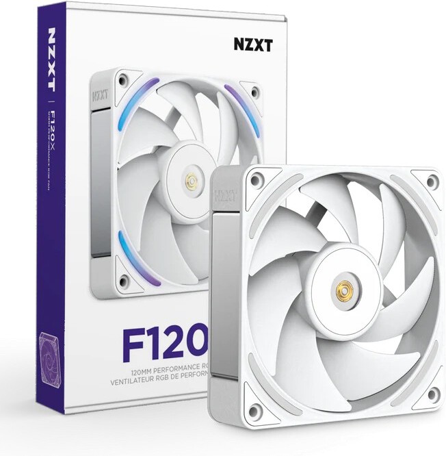 Nzxt f120x case fan 776965 2 orig - NZXT F120X Performance RGB White 120mm Case Fan (White)