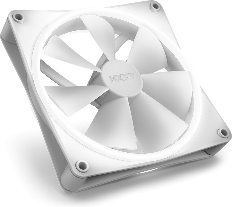 Nzxt f140 duo twin pack wit 140mm 4 orig - NZXT F140 RGB Duo Twin Pack White 140mm Case Fan (White)