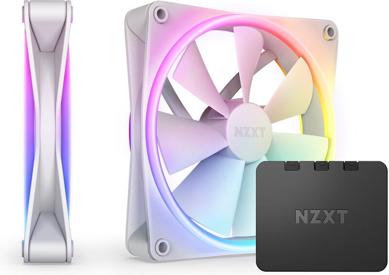 Nzxt f140 duo twin pack wit 140mm - NZXT F140 RGB Duo Twin Pack White 140mm Case Fan (White)
