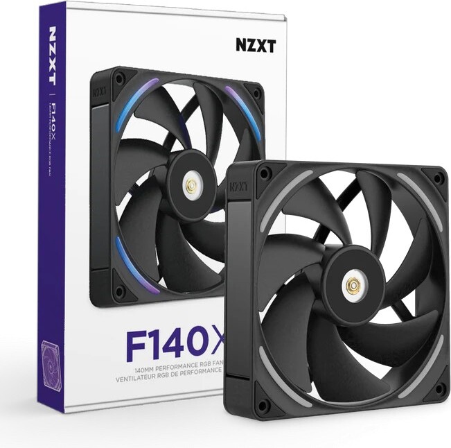 Nzxt f140x case fan 776450 2 orig - NZXT F140X RGB High Performance 140mm PWM Fan - Black Case Fan