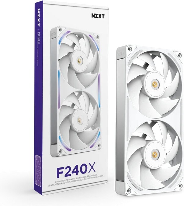 Nzxt f240x case fan 776501 2 orig - NZXT F240X Performance RGB Single-Frame Fan 240mm Case Fan (White)