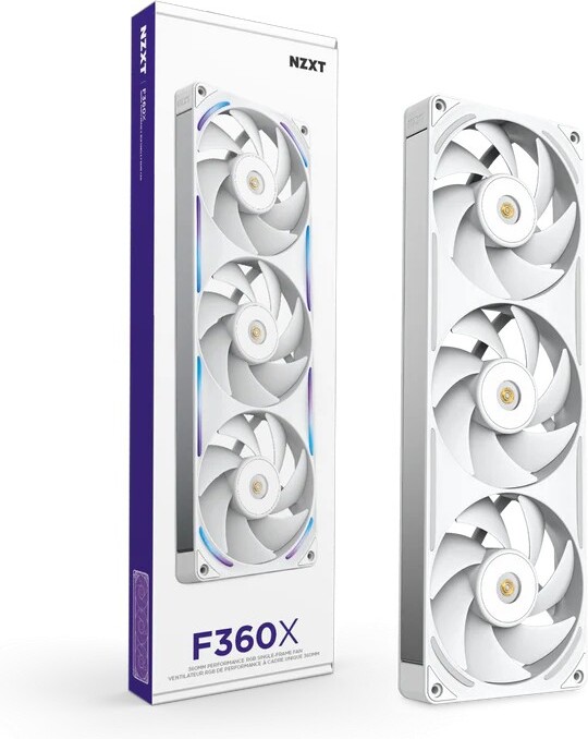 Nzxt f360x case fan 776542 2 orig - NZXT F360X Performance RGB Single-Frame Fan 360mm Case Fan (White)
