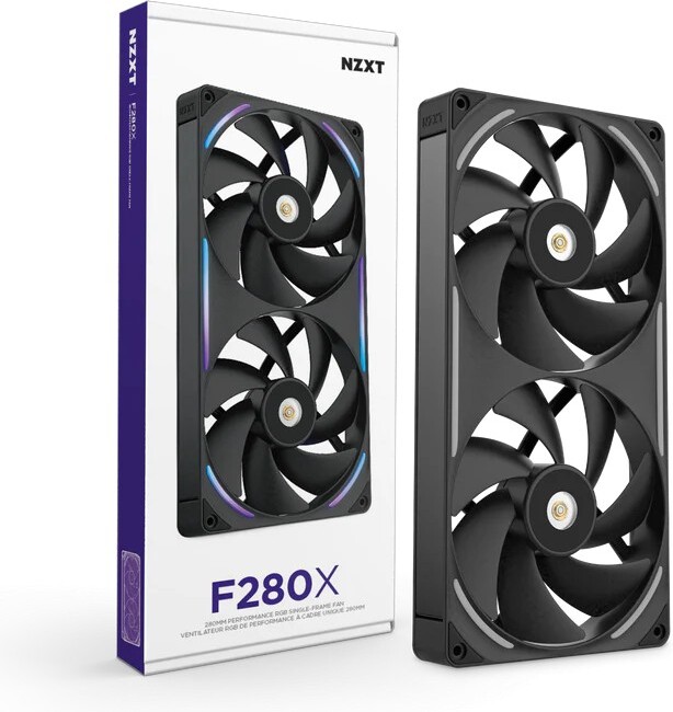 Nzxt performance fan f280x case fan 776452 2 orig - NZXT F280X Performance RGB 280mm Single-Frame Case Fan Black