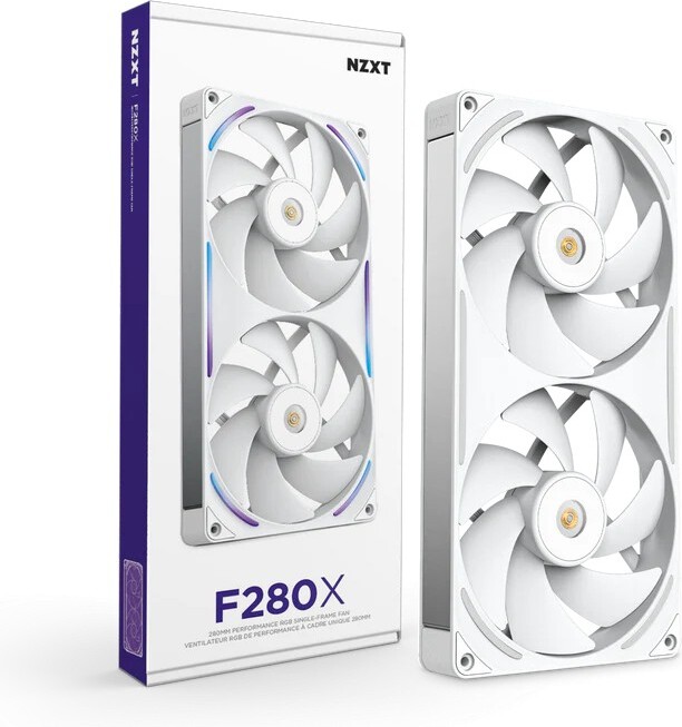 Nzxt performance fan f280x case fan 776453 2 orig - NZXT F280X Performance RGB 280mm Single-Frame Fan - White Case Fan